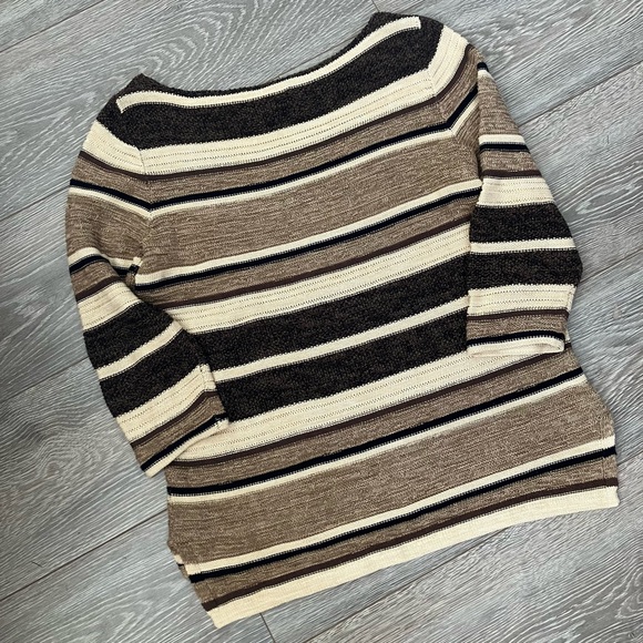 Ralph Lauren Green Tag Striped Women's Sweater - Brown and Black - Picture 5 of 7
